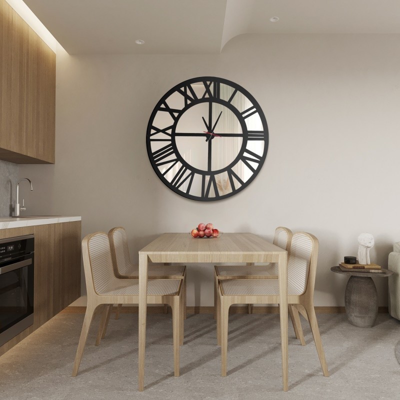Zrcadlové nástěnné hodiny Loft - ORES - barva rámu dle vašeho výběru