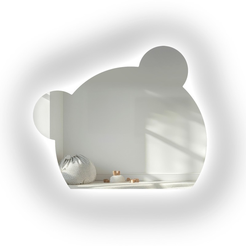 Zrcadlo do dětské koupelny s podsvícením – PANDA LED