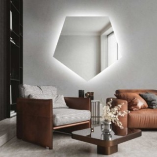 Zrcadlo geometrického tvaru s osvětlením – PENTA LED