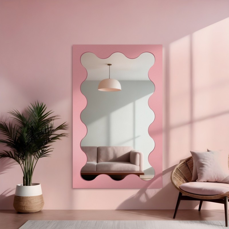 Nepravidelné zrcadlo s rámem z MDF - BLOBS PRISM