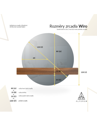 Kulaté koupelnové zrcadlo ze dvou...