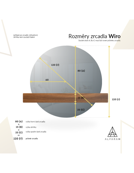 Kulaté koupelnové zrcadlo ze dvou částí - WIRO