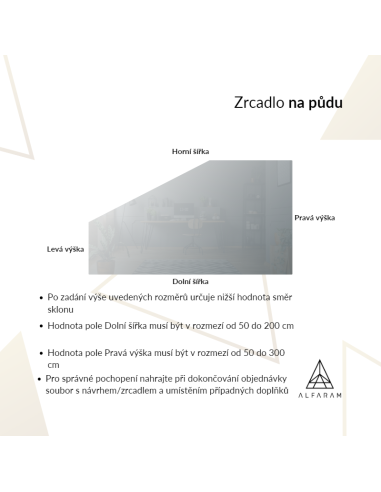 Pískované zrcadlo do podkroví - na... Pískované zrcadlo do podkroví - na...