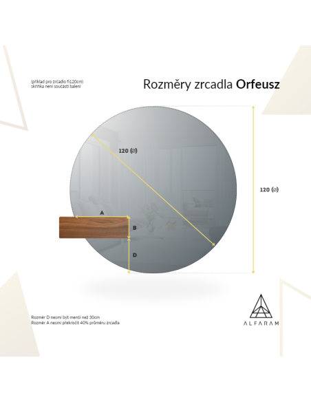 Kulaté led zrcadlo na míru s výřezem do skříňky v mdf rámu - ORFEUSZ LED