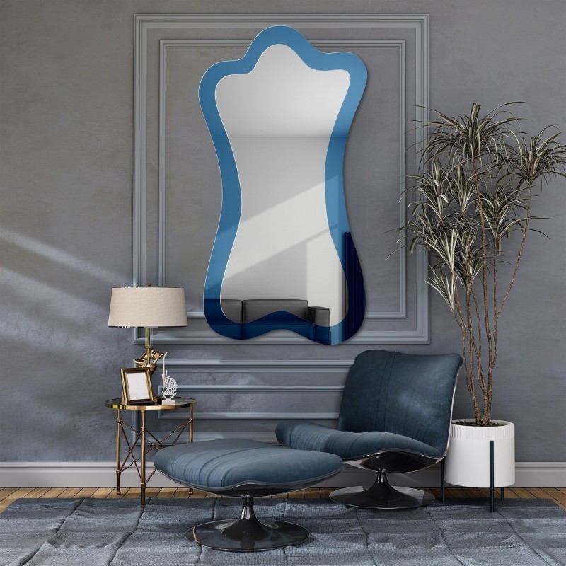 Nepravidelné modré zrcadlo – SAPPHIRE BLUE