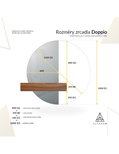 Půlkruhové zrcadlo ve dvou částech v... Půlkruhové zrcadlo ve dvou částech v...