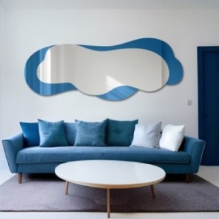 Nepravidelné modré zrcadlo – SKYLINE BLUE
