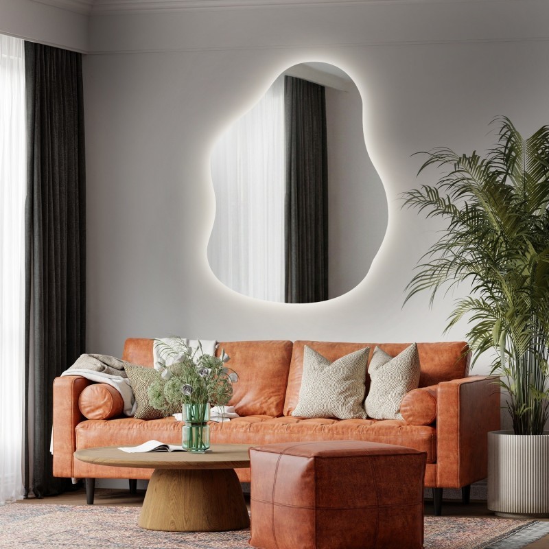 Zrcadlo s organickým tvarem s podsvícením - STONE LED