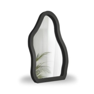 Kosmetické zrcátko v černém rámu z MDF - STONE PETITE