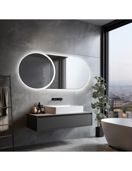 Moderní dvoudílné koupelnové zrcadlo s osvětlením - APOLLO LED