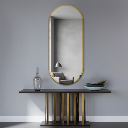 Oválné zrcadlo ve zlatém...