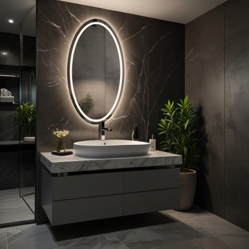 Pískované eliptické zrcadlo...