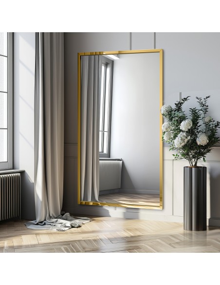 Zrcadlo se zrcadlovým rámem ve zlatém lesku - IZABELLA ZLATÁ