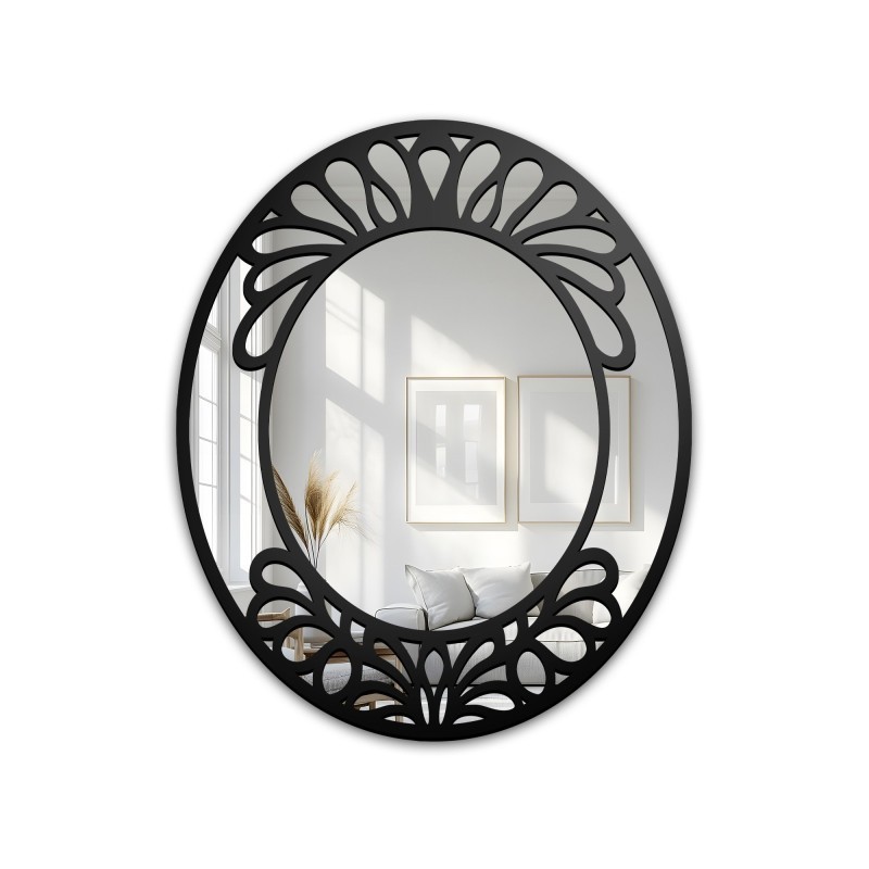 Oválné zrcadlo s prolamovaným dekorem z MDF – VERONELLE BELIRE 125x150