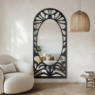Polovalné zrcadlo s prolamovaným dekorem MDF – VERONELLE ROSAVA 95x200