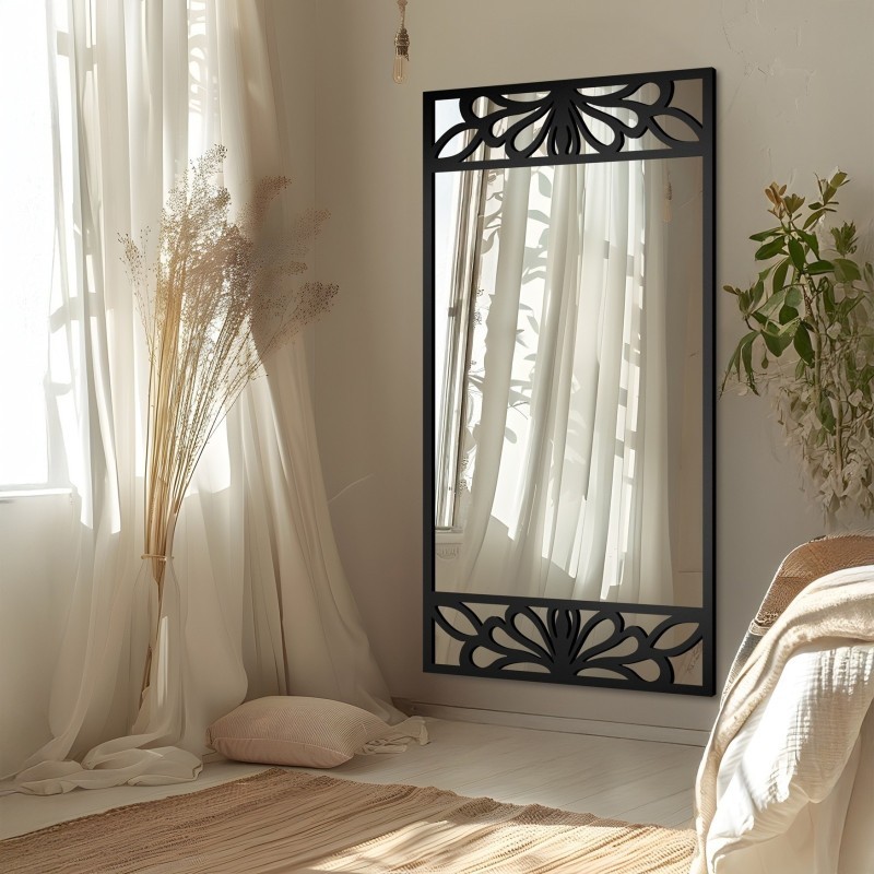 Obdélníkové zrcadlo s prolamovaným dekorem z MDF – VERONELLE SERENEO 100x200