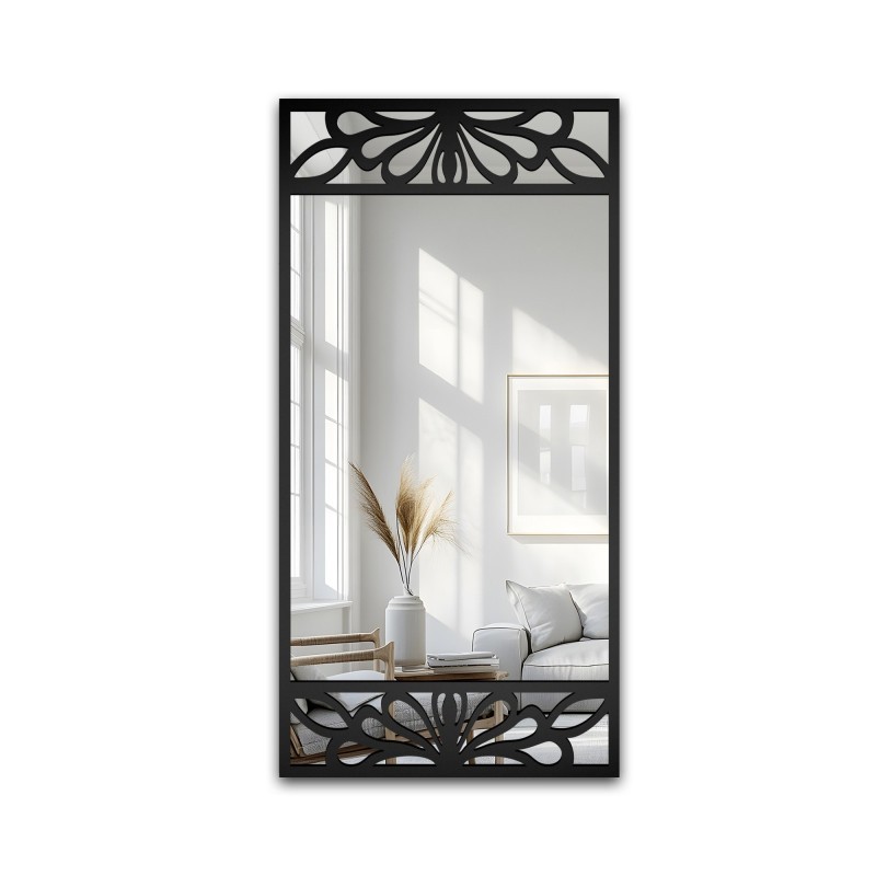 Obdélníkové zrcadlo s prolamovaným dekorem z MDF – VERONELLE SERENEO 100x200