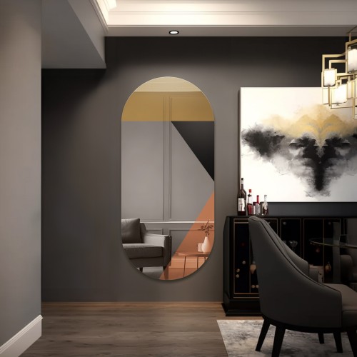 Oválné zrcadlo s ozdobnou...