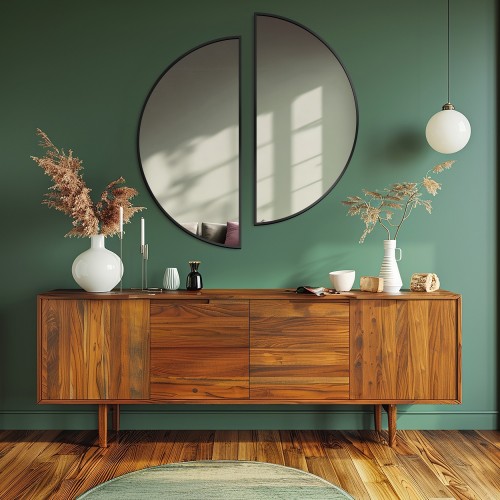 Sada polovin kol v černém...