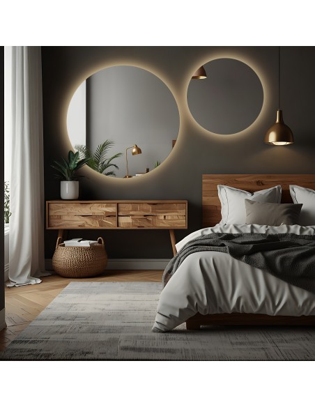 Sada kulatých koupelnových zrcadel s osvětlením - SADA LED KRUH