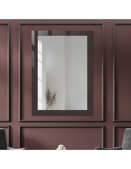 Dekorativní obdélníkové zrcadlo na ornamentálním skle Master Point - LUXORA SOLEIL