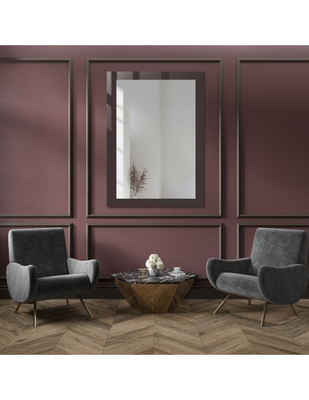 Dekorativní obdélníkové zrcadlo na ornamentálním skle Master Point - LUXORA SOLEIL