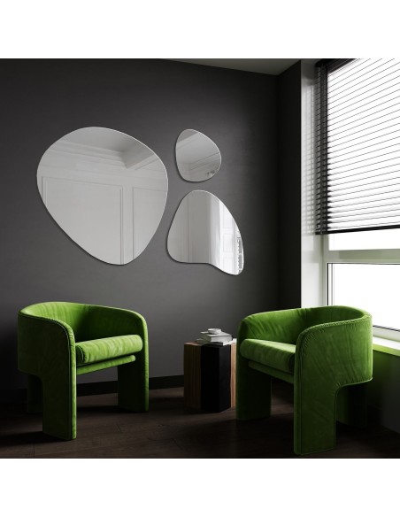 Sada tří zrcadel nepravidelného tvaru - FLORA