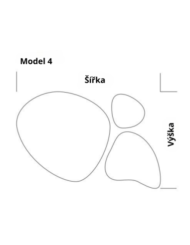 Sada tří zrcadel nepravidelného tvaru...