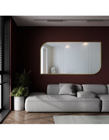 Zrcadlo ve zlatém rámu MDF SLIM -...