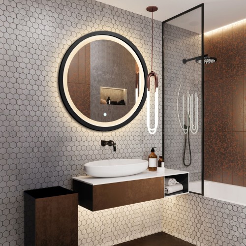 Kulaté zrcadlo v černém...