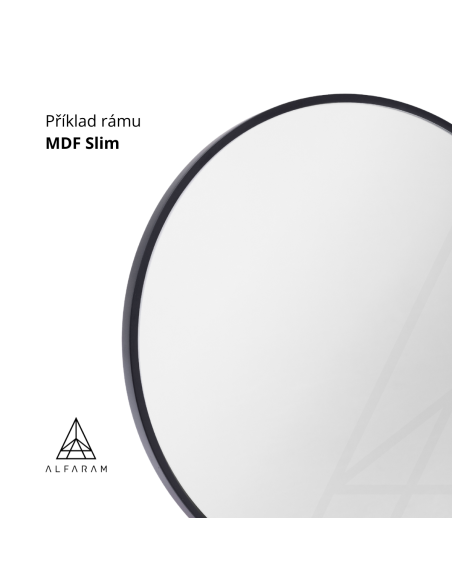 Kulatá zrcadla v černém rámu MDF SLIM - OTYLIA SET - barva rámu dle vašeho výběru