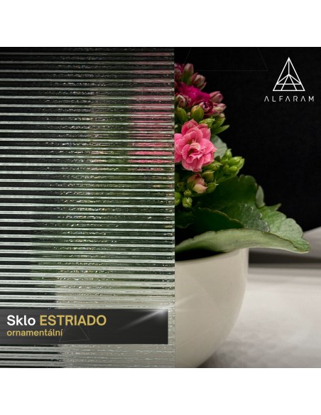 Dekorativní zrcadlo na ornamentálním skle Estriado - LUXORA ELEGRA