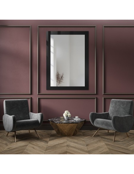 Dekorativní obdélníkové zrcadlo na ornamentálním skle Master Point - LUXORA SOLEIL