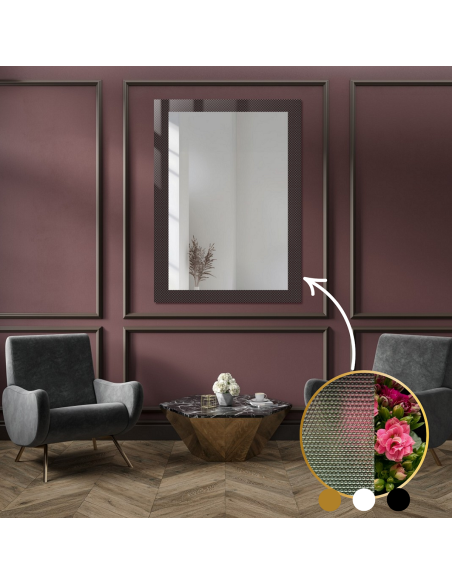 Dekorativní obdélníkové zrcadlo na ornamentálním skle Master Point - LUXORA SOLEIL