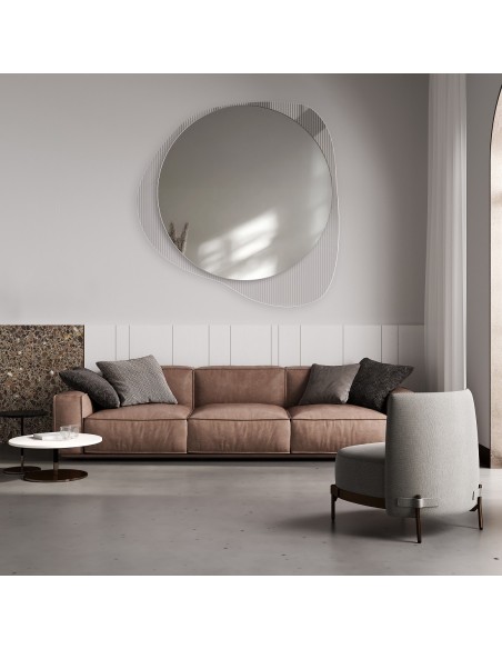 Dekorativní zrcadlo na ornamentálním skle Estriado - LUXORA ELEGRA