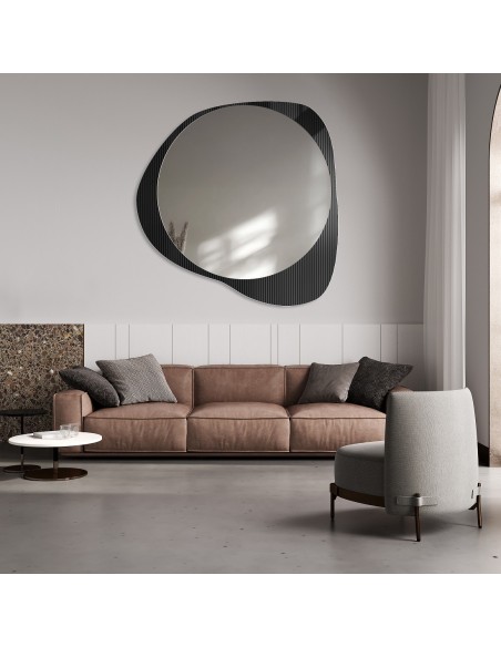 Dekorativní zrcadlo na ornamentálním skle Estriado - LUXORA ELEGRA