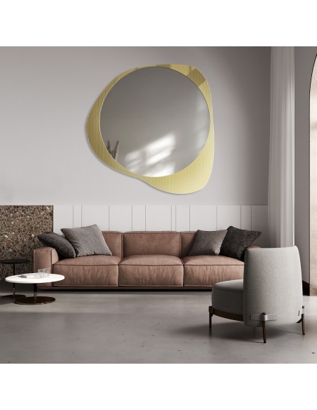 Dekorativní zrcadlo na ornamentálním skle Estriado - LUXORA ELEGRA