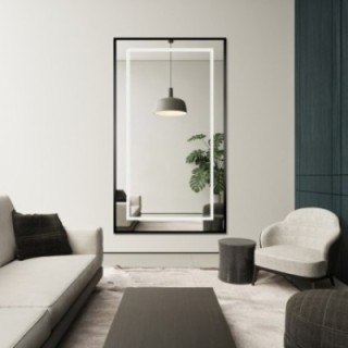 Zrcadlo v černém rámu s osvětlením - 1503 LED I - barva rámu dle vašeho výběru
