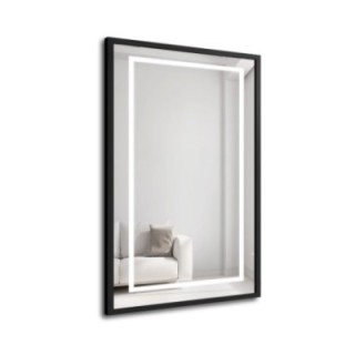 Zrcadlo v černém rámu s osvětlením - 1503 LED I - barva rámu dle vašeho výběru