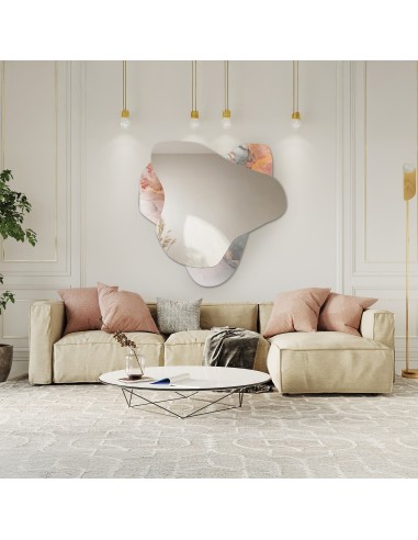 Nepravidelné zrcadlo na růžovém...