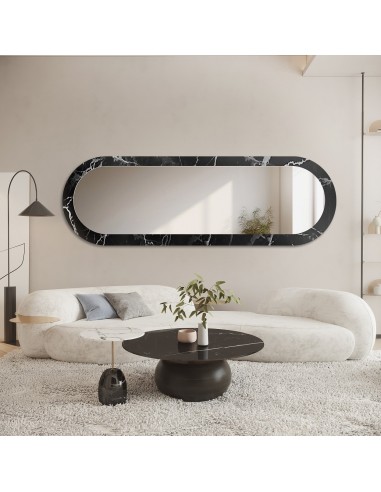 Oválné zrcadlo na černo-stříbrném...
