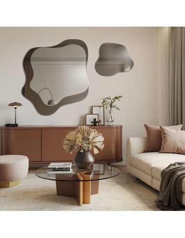 Nepravidelná zrcadla na hnědé...