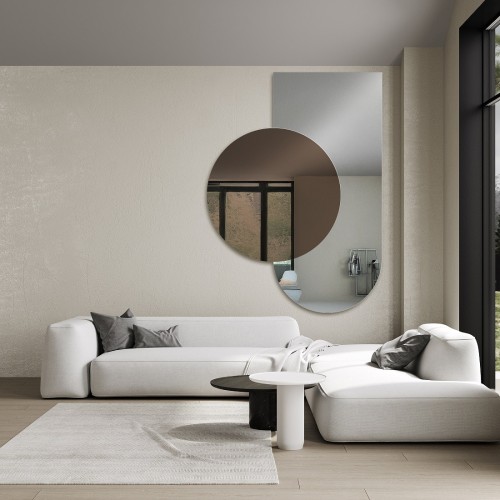 Půloválné zrcadlo s kulatou...