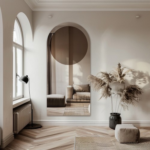 Půloválné zrcadlo s kulatou...