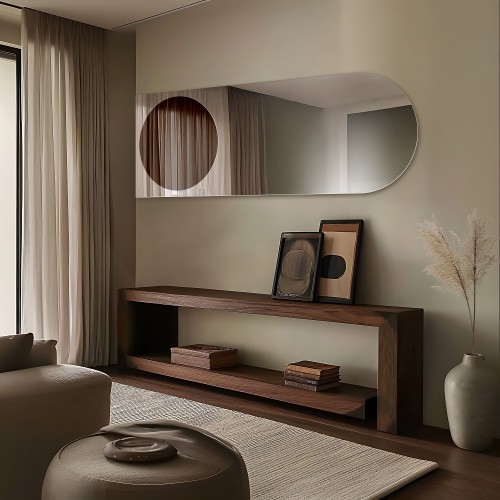 Půloválné zrcadlo s kulatou...