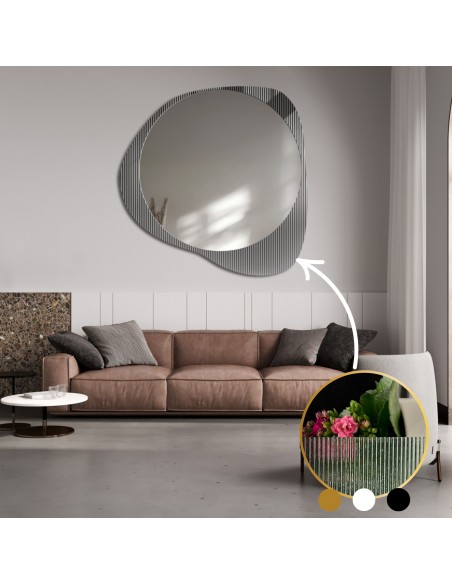 Dekorativní zrcadlo na ornamentálním skle Estriado - LUXORA ELEGRA