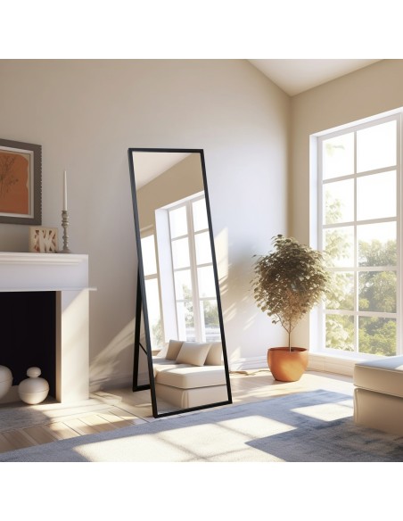 Stojací zrcadlo do šatny v tenkém dřevěném rámu - 3005 - barva rámu dle vašeho výběru