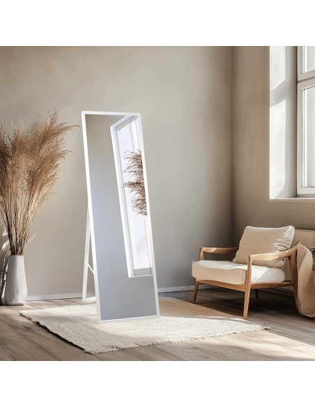 Stojací zrcadlo do šatny v tenkém dřevěném rámu - 3005 - barva rámu dle vašeho výběru