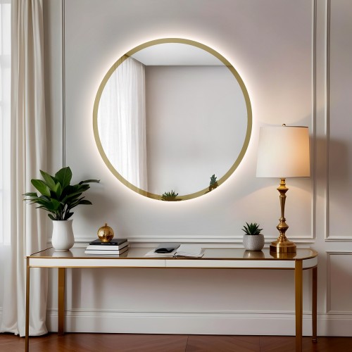 Kulaté zrcadlo v rámu se...