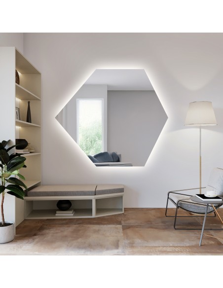 Zrcadlo geometrického tvaru s osvětlením – GEOME LED
